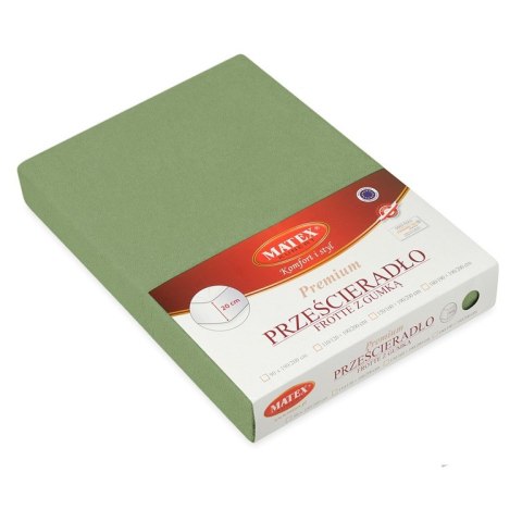 Prześcieradło frotte z gumką 140x200 zielone trawiaste 35 Premium Prześcieradło frotte z gumką 140x200 zielone trawiaste 35 Premium