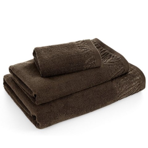Ręcznik Margo 8 70x140 brązowy z ozdobną bordiurą przetykaną błyszczącą nicią 500 g/m2 Eurofirany Ręcznik Margo 8 70x140 brązowy z ozdobną bordiurą przetykaną błyszczącą nicią 500 g/m2 Eurofirany