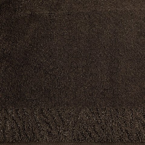 Ręcznik Margo 8 70x140 brązowy z ozdobną bordiurą przetykaną błyszczącą nicią 500 g/m2 Eurofirany Ręcznik Margo 8 70x140 brązowy z ozdobną bordiurą przetykaną błyszczącą nicią 500 g/m2 Eurofirany