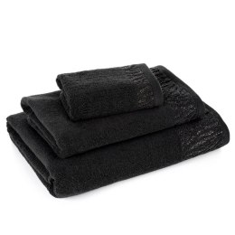 Ręcznik Margo 9 70x140 czarny z ozdobną bordiurą przetykaną błyszczącą nicią 500 g/m2 Eurofirany