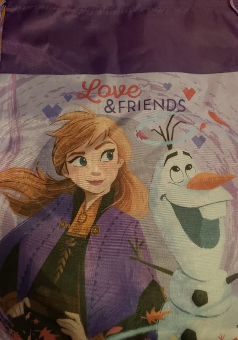 Worek szkolny na buty Frozen 1 Anna Elsa niebieski W24 Worek szkolny na buty Frozen 1 Anna Elsa niebieski W24