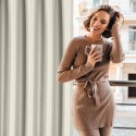 Zasłona 140x270 Selina kremowa zaciemniająca z błyszczącą nicią gotowa na taśmie Eurofirany Zasłona 140x270 Selina kremowa zaciemniająca z błyszczącą nicią gotowa na taśmie Eurofirany