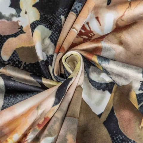 Zasłona 140x300 Betty grafitowa beżowa kwiaty welurowa gotowa na taśmie Eurofirany Zasłona 140x300 Betty grafitowa beżowa kwiaty welurowa gotowa na taśmie Eurofirany