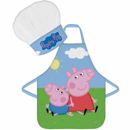 Fartuszek dziecięcy z czapką Peppa i George niebieski zestaw kucharza