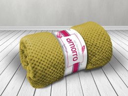 Koc narzuta 200x220 Amorro żakardowy oliwkowy wytłaczany 240g/m2 Darymex