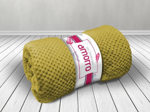 Koc narzuta 200x220 Amorro żakardowy oliwkowy wytłaczany 240g/m2 Darymex Koc narzuta 200x220 Amorro żakardowy oliwkowy wytłaczany 240g/m2 Darymex
