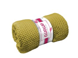 Koc narzuta 200x220 Amorro żakardowy oliwkowy wytłaczany 240g/m2 Darymex