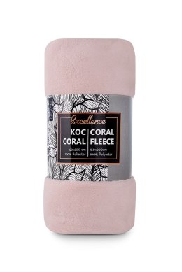 Koc narzuta z mikrofibry 150x200 Coral pudrowy różowy C24