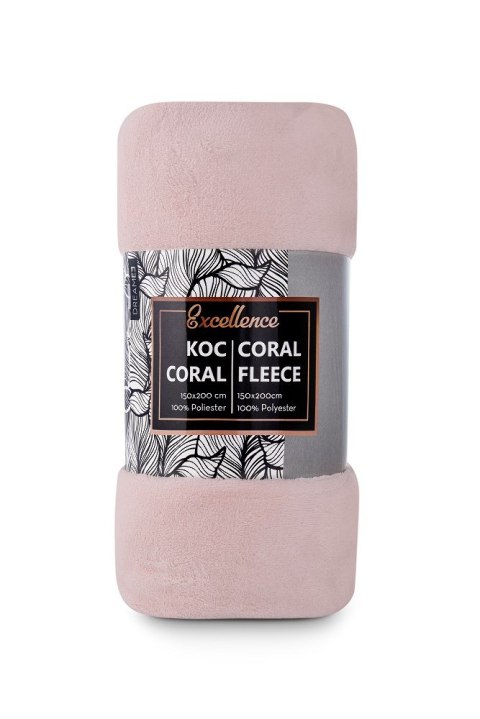 Koc narzuta z mikrofibry 150x200 Coral pudrowy różowy C24 Koc narzuta z mikrofibry 150x200 Coral pudrowy różowy C24