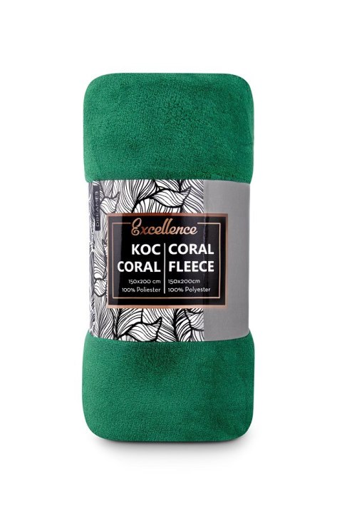 Koc narzuta z mikrofibry 150x200 Coral zielony C24 Koc narzuta z mikrofibry 150x200 Coral zielony C24
