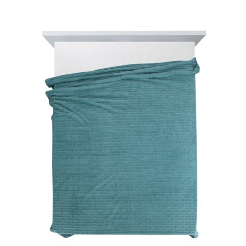 Koc narzuta z mikrofibry 150x200 miętowy miękki Lisa z wytłaczanym wzorem pasów D91 Koc narzuta z mikrofibry 150x200 miętowy miękki Lisa z wytłaczanym wzorem pasów D91