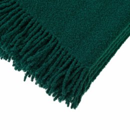 Koc wełniany merynos Buckle 140x200 zielony z frędzlami