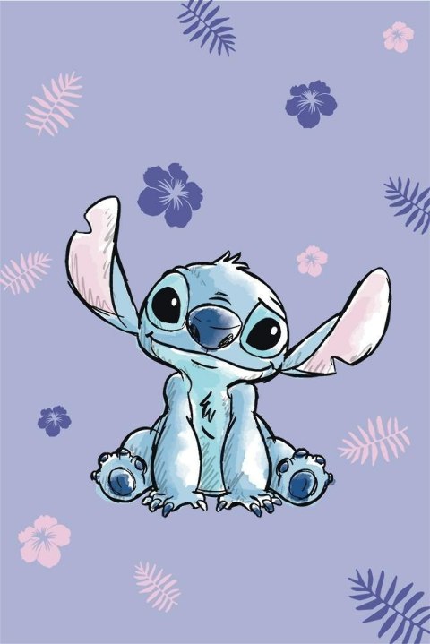 Koc z mikrofibry 100x150 Lilo and Stitch fioletowy JF24 Koc z mikrofibry 100x150 Lilo and Stitch fioletowy JF24