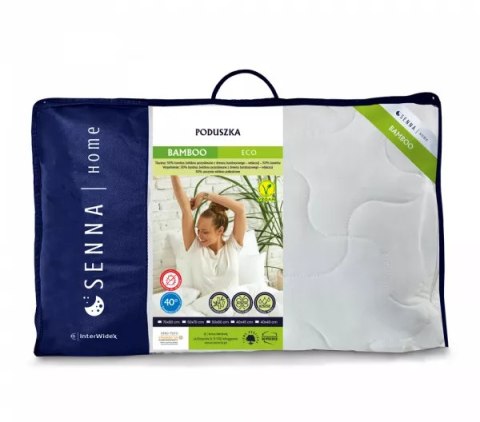 Poduszka antyalergiczna 50x70 Bamboo Eco 600g biała z włókien pozyskiwanych z drewna bambusowego Inter Widex Poduszka antyalergiczna 50x70 Bamboo Eco 600g biała z włókien pozyskiwanych z drewna bambusowego Inter Widex
