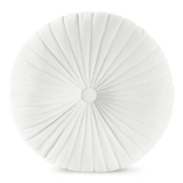 Poduszka dekoracyjna 40 cm Velvet 68 biała welurowa okrągła Eurofirany