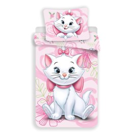 Pościel bawełniana 140x200 Kot Marie Cat różowa pszewka 70x90 JF24