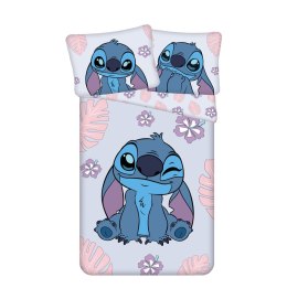 Pościel bawełniana 140x200 Lilo and Stitch Cute wrzosowa poszewka 70x90 JF 02
