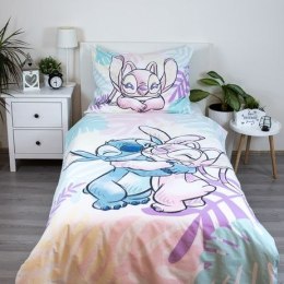 Pościel bawełniana 140x200 Lilo i Stitch liście pastelowa kolorowa poszewka 50x70 JF24
