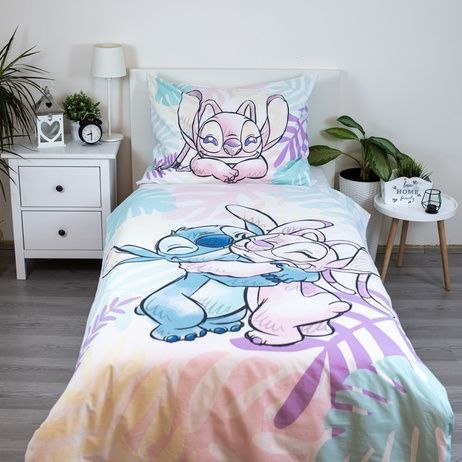 Pościel bawełniana 140x200 Lilo i Stitch liście pastelowa kolorowa poszewka 70x90 JF24 Pościel bawełniana 140x200 Lilo i Stitch liście pastelowa kolorowa poszewka 70x90 JF24