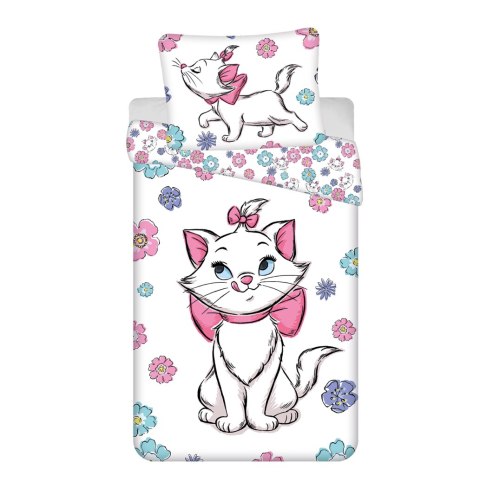 Pościel bawełniana 140x200 Marie Cat kot biała kolorowa poszewka 70x90 JF 02 Pościel bawełniana 140x200 Marie Cat kot biała kolorowa poszewka 70x90 JF 02