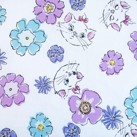 Pościel bawełniana 140x200 Marie Cat kot biała kolorowa poszewka 70x90 JF 02 Pościel bawełniana 140x200 Marie Cat kot biała kolorowa poszewka 70x90 JF 02