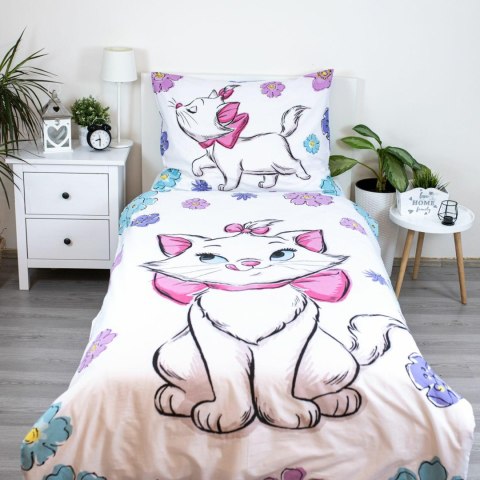Pościel bawełniana 140x200 Marie Cat kot biała kolorowa poszewka 70x90 JF 02 Pościel bawełniana 140x200 Marie Cat kot biała kolorowa poszewka 70x90 JF 02