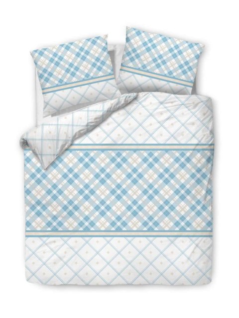 Pościel bawełniana 160x200 biała turkusowa kratka romby 71466/1 Cottonlove 3 Pościel bawełniana 160x200 biała turkusowa kratka romby 71466/1 Cottonlove 3