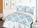 Pościel bawełniana 160x200 biała turkusowa kratka romby 71466/1 Cottonlove 3 Pościel bawełniana 160x200 biała turkusowa kratka romby 71466/1 Cottonlove 3