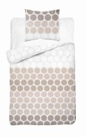 Pościel satynowa 140x200 Beżowe groszki na bieli - minimalistyczny wzór, 100% bawełna 5474 A - Home Satin 71 Pościel satynowa 140x200 Beżowe groszki na bieli - minimalistyczny wzór, 100% bawełna 5474 A - Home Satin 71