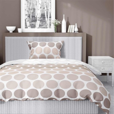 Pościel satynowa 140x200 Beżowe groszki na bieli - minimalistyczny wzór, 100% bawełna 5474 A - Home Satin 71 Pościel satynowa 140x200 Beżowe groszki na bieli - minimalistyczny wzór, 100% bawełna 5474 A - Home Satin 71