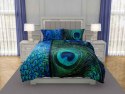 Pościel satynowa 160x200 Nobile 007 turkusowa zielona pawie oko pióra Faro Pościel satynowa 160x200 Nobile 007 turkusowa zielona pawie oko pióra Faro