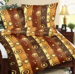 Pościel z kory 140x200 95/8 Księżyce brązowe kółka guziki 100% bawełna gruba