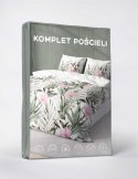 Pościel z mikrofibry 160x200 biała zielona liście 5171 A 30 Light Pościel z mikrofibry 160x200 biała zielona liście 5171 A 30 Light