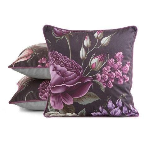 Poszewka dekoracyjna 45x45 Velvet 04 fioletowa zielona kwiaty welurowa Eurofirany Poszewka dekoracyjna 45x45 Velvet 04 fioletowa zielona kwiaty welurowa Eurofirany