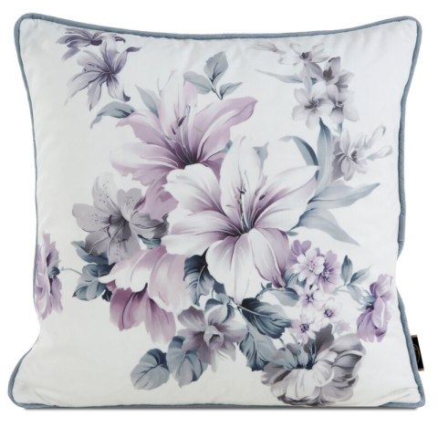 Poszewka dekoracyjna 45x45 Velvet 05 kremowa fioletowa kwiaty welurowa Eurofirany Poszewka dekoracyjna 45x45 Velvet 05 kremowa fioletowa kwiaty welurowa Eurofirany