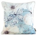 Poszewka dekoracyjna 45x45 Velvet 126 niebieska beżowa ze wzorem kwiatowym welurowa Eurofirany Poszewka dekoracyjna 45x45 Velvet 126 niebieska beżowa ze wzorem kwiatowym welurowa Eurofirany