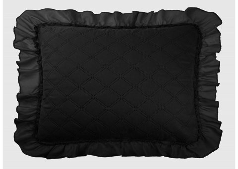 Poszewka z falbanką 45x45 Ruffy czarna romby glamour dekoracyjna do narzuty Poszewka z falbanką 45x45 Ruffy czarna romby glamour dekoracyjna do narzuty