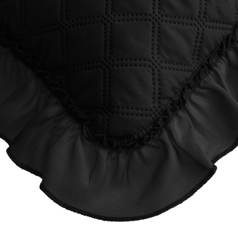 Poszewka z falbanką 45x45 Ruffy czarna romby glamour dekoracyjna do narzuty Poszewka z falbanką 45x45 Ruffy czarna romby glamour dekoracyjna do narzuty