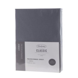 Prześcieradło jersey 3 z gumką 220x200 stalowe na wysoki materac 30 cm 140 g/m2 Eurofirany