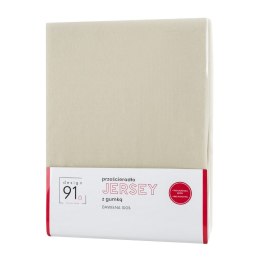 Prześcieradło jersey z gumką 160x200 beżowe na wysoki materac 30 cm 125 g/m2
