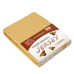 Prześcieradło jersey z gumką 200x220 musztardowe piaskowe 056 grube 150g/m2 KARO
