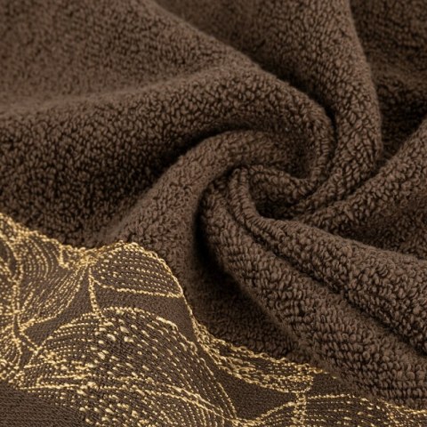 Ręcznik Agis 70x140 brązowy liście frotte 400g/m2 Eurofirany Ręcznik Agis 70x140 brązowy liście frotte 400g/m2 Eurofirany