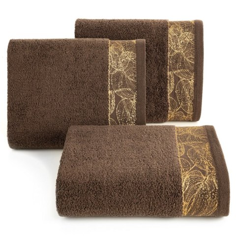Ręcznik Agis 70x140 brązowy liście frotte 400g/m2 Eurofirany Ręcznik Agis 70x140 brązowy liście frotte 400g/m2 Eurofirany