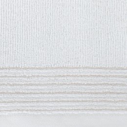 Ręcznik Lari 1 30x50 biały z ozdobną bordiurą przetykaną błyszczącą nicią 500 g/m2 Eurofirany