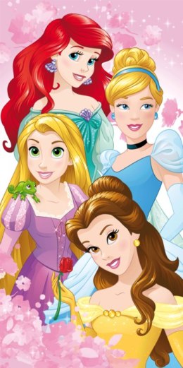 Ręcznik plażowy 70x140 Księżniczki Princess różowy dziecięcy bawełniany Kids25