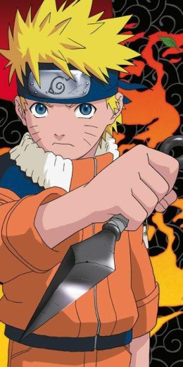 Ręcznik plażowy 70x140 Naruto Uzumaki kolorowy dziecięcy bawełniany Kids25