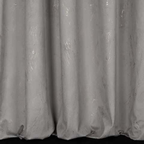 Zasłona gotowa Nadia 140x300 srebrna ze złotym nadrukiem welwetowa na taśmie Eurofirany Zasłona gotowa Nadia 140x300 srebrna ze złotym nadrukiem welwetowa na taśmie Eurofirany