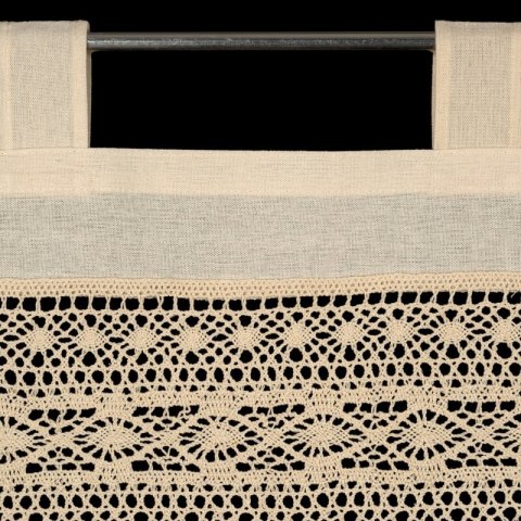 Zazdrostka 60x150 Maddeline beżowa jasna ażurowa ze wzorem geometrycznym gotowa na szelkach Eurofirany Zazdrostka 60x150 Maddeline beżowa jasna ażurowa ze wzorem geometrycznym gotowa na szelkach Eurofirany