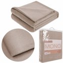 Koc bawełniany akrylowy 150x200 Mono pled beżowy ciemny I23 Koc bawełniany akrylowy 150x200 Mono pled beżowy ciemny I23