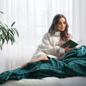 Koc narzuta z mikrofibry typu flano 150x200 Zoe 1 turkusowy ciemny krata Eurofirany Koc narzuta z mikrofibry typu flano 150x200 Zoe 1 turkusowy ciemny krata Eurofirany